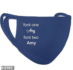 Etsy offer monogrammed masks on a black or navy design for a simpler look. They start at £14.99 for a pack of two