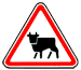 Перегон скота - дорожный знак 1.26