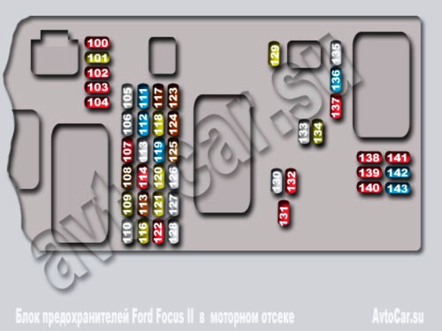 Схема блока предохранителей Mazda 3/Мазда 3 в салоне